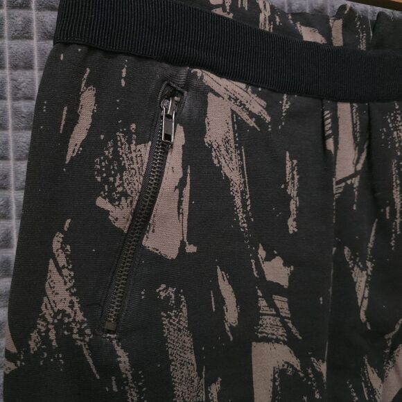 Y2K Vera Wang Knee Skirt Sz6 28W 90s Punk Rock Grunge Camo Zippers Black Brown - Picture 4 of 12